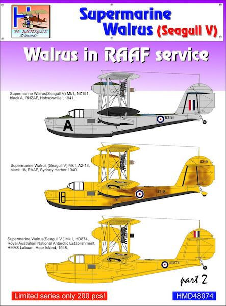 Supermarine Walrus (Seagull MKV part 2:  Walrus in RAAF Service  HMD48074