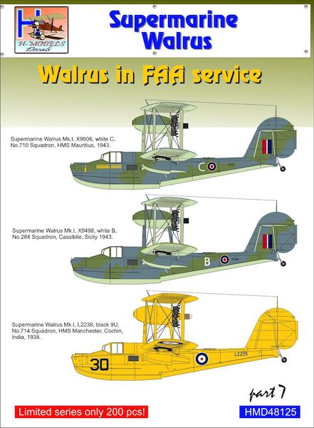 Supermarine Walrus MK 1  part 7:  Walrus in FAA Service  HMD48125