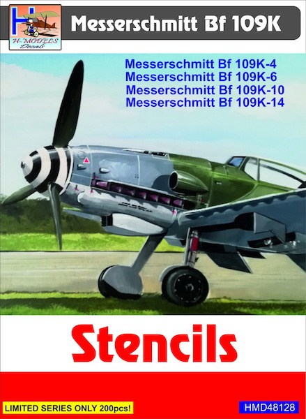 Messerschmitt BF109K-4/6/10/14 Stencils (for 3 planes)  HMD48128