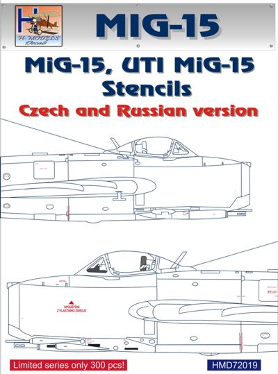 Mikoyan Mig15 Stencils, Russian/Czech  HMD72019