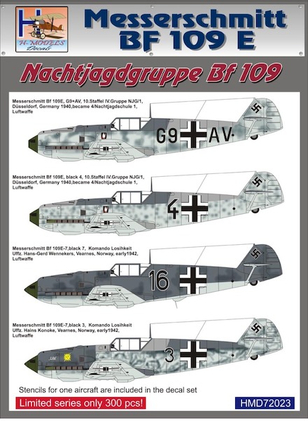Messerschmitt BF109E (NachtJagdGruppe)  HMD72023