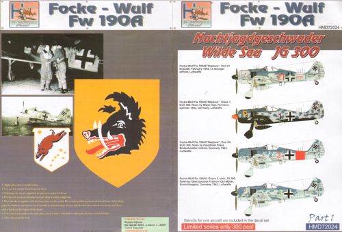 Focke Wulf FW190A (NJG Wilde Sau)  HMD72024