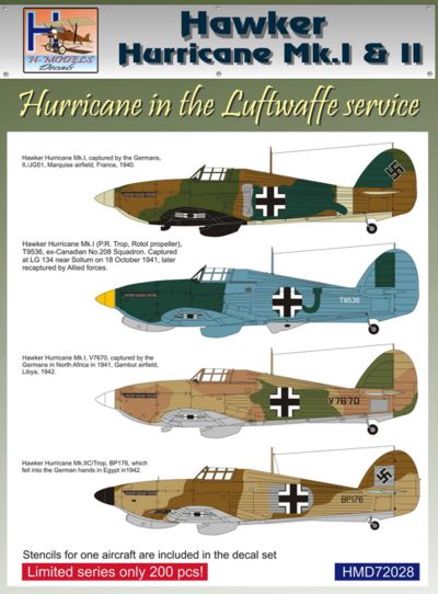 Hawker Hurricane MK1/2 in Luftwaffe Service HMD72028