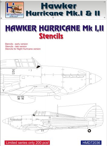 Hawker Hurricane MK1/2 stencils  HMD72036