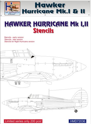 Hawker Hurricane MK1/2 stencils HMD72036