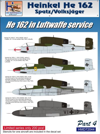 Heinkel He162 Spatz/Volksjager in Luftwaffe Service II HMD72044
