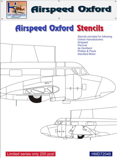 Airspeed Oxford Stencils (For 6 Aircraft)  HMD72046