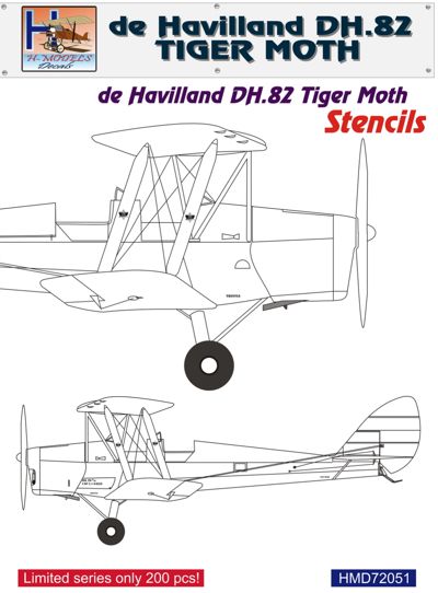 De Havilland DH82 Tiger Moth Stencils HMD72051