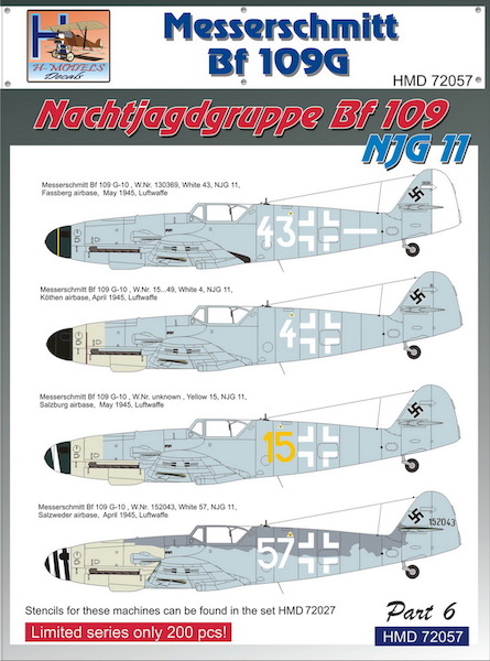Messerschmitt BF109G-10 (Nachtjagdgruppe BF109 NJG11) Part 6  HMD72057