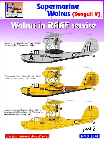 Supermarine Walrus (Seagull MKV part 2: Walrus in RAAF Service HMD72093