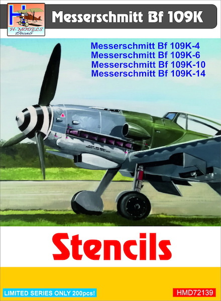 Messerschmitt Bf109K-4/6/10/14 Stencils for 3 planes HMD72139