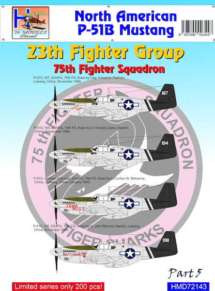 P51B Mustang (23th Fighter Group, 75th Fighter Squadron) HMD72143
