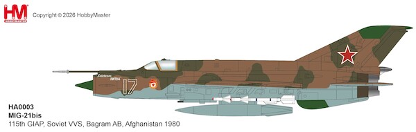MIG21bis 115th GIAP, Soviet VVS, Bagram AB, Afghanistan 1980  HA0003