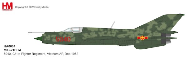 MIG21PFM 5040, 921st Fighter Regiment, Vietnam AF,  Dec 1972  HA0004