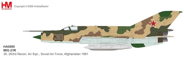 MIG21R 39, 263rd Recon. Air Sqn.,  Soviet Air Force, Afghanistan 1981  HA0005