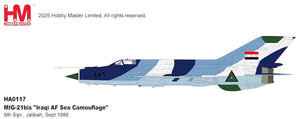 MIG21bis "Iraqi AF Sea Camouflage" 9th Sqn., Jalibah, Sept 1986 HA0117