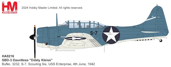Douglas SBD-2 Dauntless US Navy "Dusty Kleiss" BuNo. 3232, S-7, Scouting Six, USS Enterprise, 4th June, 1942 HA0216