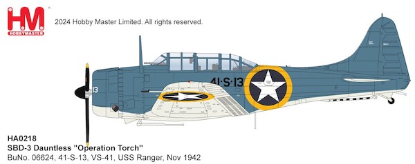 Douglas SBD-2 Dauntless US Navy Operation Torch" BuNo. 06624, 41-S-13, VS-41, USS Ranger, Nov 1942 HA0218