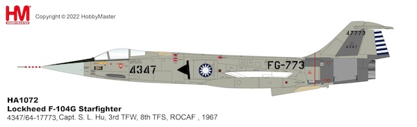 F104G Starfighter 4347, Capt. S. L. Hu, 3rd TFW, 8th TFS, ROCAF , 1967 HA1072