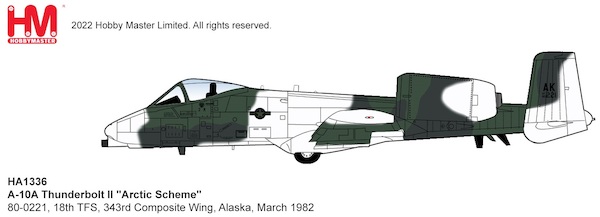 A10A Thunderbolt II USAF "Arctic Scheme" 80-0221, 18th TFS, 343rd Composite Wing, Alaska, March 1982 HA1336