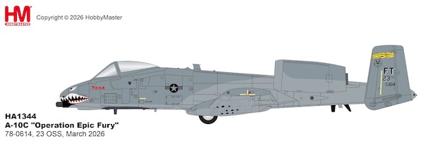 A10C Thunderbolt II Warthog USAF, "Operation Epic Fury" 78-0614, 23 OSS, March 2026  HA1344
