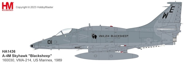 A4M Skyhawk US Marines, "Blacksheep" 160030, VMA-214, 1989  HA1436