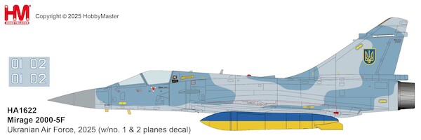 Dassault Mirage 2000-5F Ukranian Air Force, 2025 (w/no. 1 & 2 planes decal) HA1622