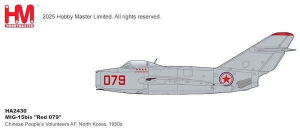 MIG15bis bis "Red 079" Chinese People's Volunteers AF, North Korea, 1950s HA2430