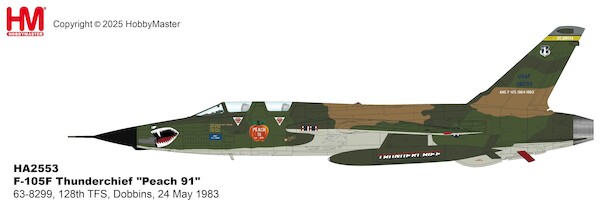 F105F Thunderchief USAF, "Peach 91" 63-8299, 128th TFS, Dobbins, 24 May 1983 HA2553