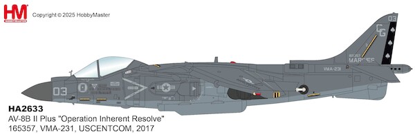 Harrier II AV-8B II Plus US Marines "Operation Inherent Resolve" 165357, VMA-231, USCENTCOM, 2017 HA2633