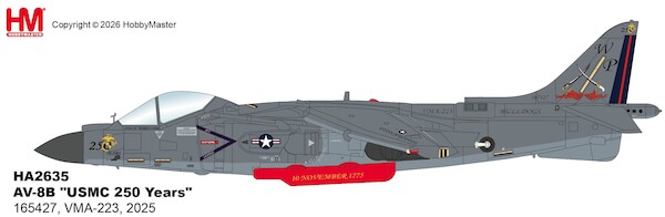 Harrier II AV-8B "USMC 250 Years" 165427, VMA-223, 2025  HA2635