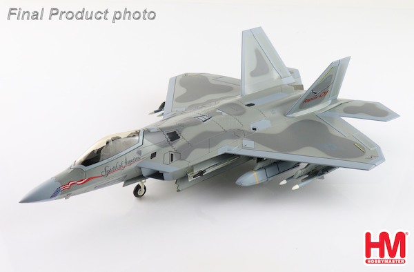 F22 Raptor USAF 91-001 "Spirit of America" "Raptor 01" (underwing weapons: 2 x AGM-158,  8 x AIM-120, 2 x fuel tanks)  HA2811C