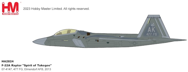 F22A Raptor USAF, "Spirit of Tukegee" 07-4147, 477 FG, Elmendorf AFB, 2013 HA2824