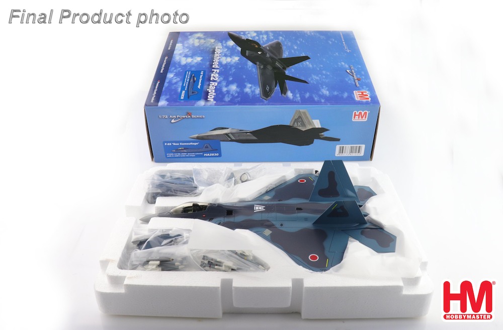 Hobbymaster HA2830 F-22 Sea Camouflage 37-8322, 3rd Sq, Japan JAS