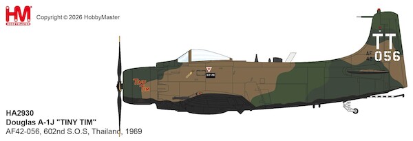 Douglas A-1J Skyraider, "TINY TIM" AF42-056, 602nd S.O.S, Thailand, 1969  HA2930