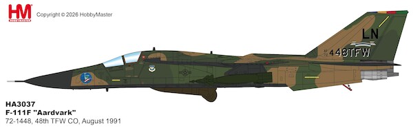 F111F Aardvark USAF 72-1448, 48th TFW CO, August 1991 HA3037