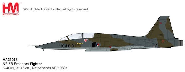 Northrop F-5B Freedom Fighter RNLAF, KLU, Royal Netherlands Air Force, K-4001, 313 Sqn., 1980s HA33018
