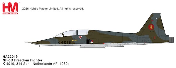 Northrop NF-5B Freedom Fighter RNLAF, KLU, Royal Netherlands Air Force, 314 Sqn., 1980s (w/decal of 314 sqn. for 4017, 4019, 4020) HA33019