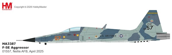 Northrop F-5E Aggressor 01557, Nellis AFB, April 2025  HA3387