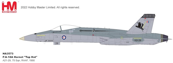 F/A-18A Hornet "Top Hat" A21-29, 75 Sqn., RAAF, 1990 HA3573