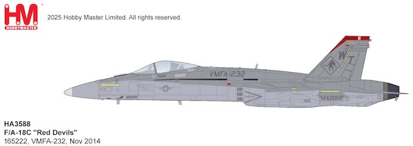 F/A-18C Hornet US Marines, "Red Devils" 165222, VMFA-232, Nov 2014 HA3588