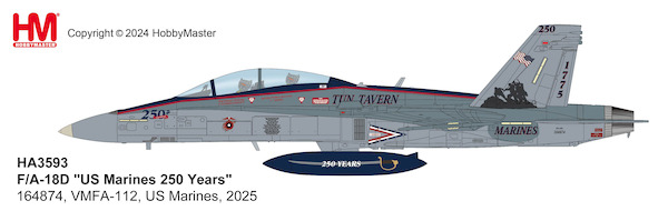 F/A-18D Hornet US Navy "US Marines 250 Years" 164874, VMFA-112, US Marines, 2025 HA3593