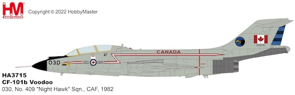 F101B Voodoo Canadian Armed Forces, 030, No. 409 "Night Hawk" Sqn., CAF, 1982 HA3715