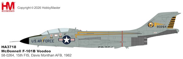 F101B Voodoo USAF, 58-0264, 15th FIS, Davis Monthan AFB, 1962 HA3718