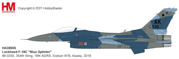 F16C Fighting Falcon "Blue Splinter" 86-0335, 354th Wing, 18th AGRS, Eielson AFB,  Alaska, 2018  HA38005