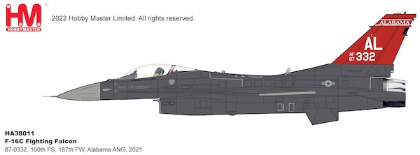 F16C Fighting Falcon USAF 87-0332/AL, 100th FS, 187th FW, Alabama ANG, 2021 HA38011