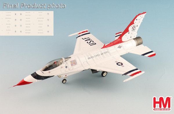 F16C Fighting Falcon USAF, Thunderbirds USAF, RIAT 2017 (w/No.1 to No.6 decals)  HA38039B