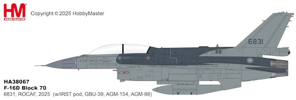 F16D Fighting Falcon Block 70 ROCAF 2025 (w/IRST pod, GBU-39, AGM-154, AGM-88)  HA38067