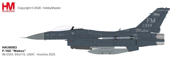 F16C "Makos" 86-0334, 93rd FS, USAF,  Iniochos 2025  HA38083