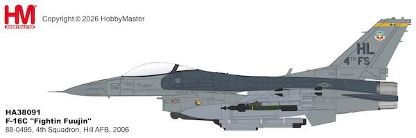 F-16C USAF "Fightin Fuujin" 88-0495/HL, 4th Squadron, Hill AFB, 2006  HA38091